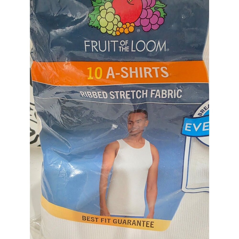 New Fruit of the Loom Men's Eversoft A-Shirt Tank Top Undershirts Sz Sm Value 10 - Picture 2 of 6